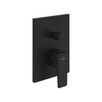 Baterie cadă-duș Villeroy&Boch, Architectura Square, montaj încastrat, negru mat